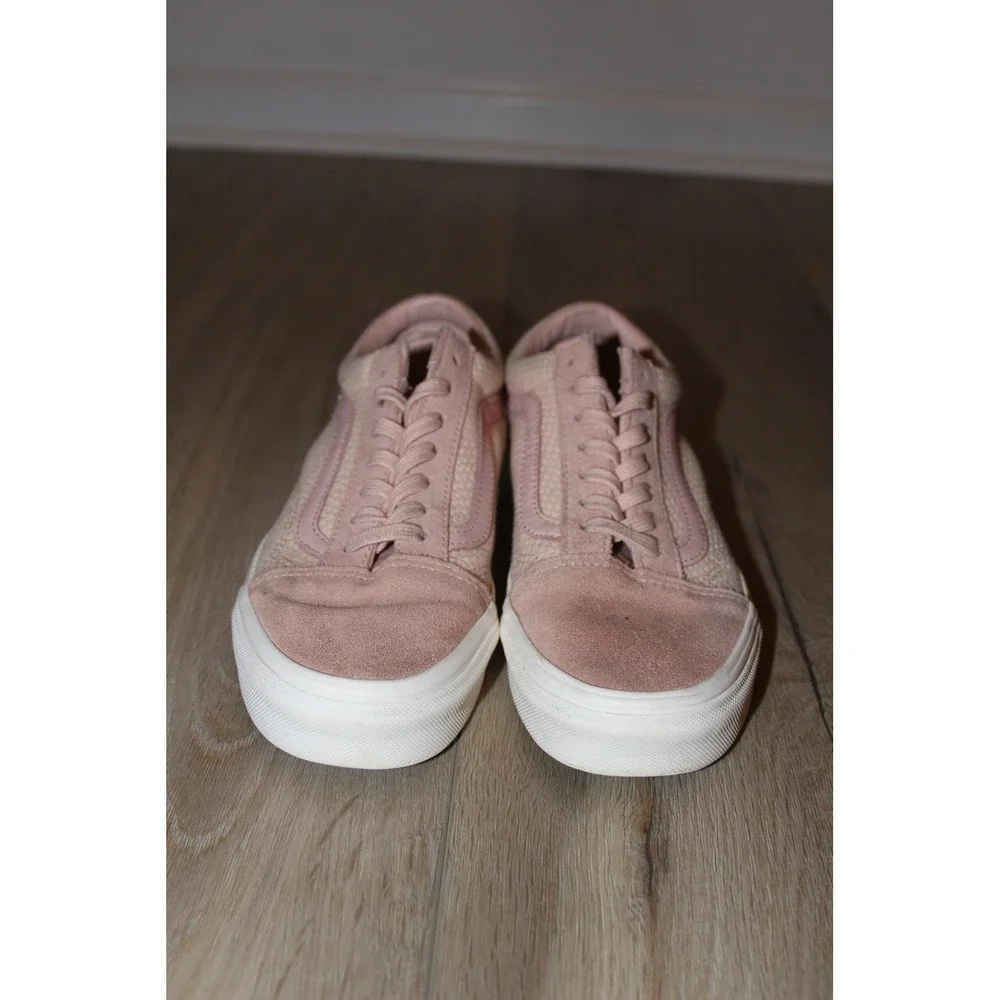 Vans Old Skool Pink Suede Woven Textile Low Top Sneakers Womens 7.5 Mens 6.0‎